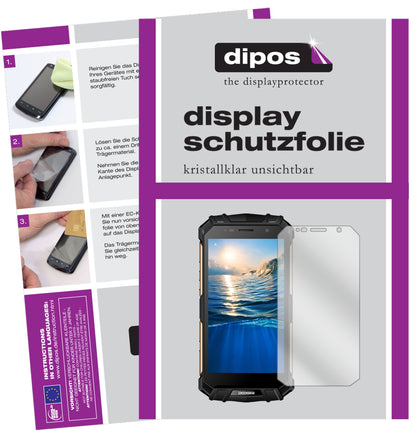 Klare Displayschutzfolie von dipos passend für Doogee S60, präziser Zuschnitt und blasenfrei montiert