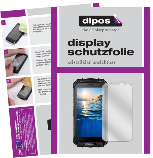 Klare Displayschutzfolie von dipos passend für Doogee S60, präziser Zuschnitt und blasenfrei montiert