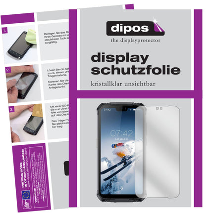 Klare Displayschutzfolie von dipos passend für Doogee S88 Pro, präziser Zuschnitt und blasenfrei montiert