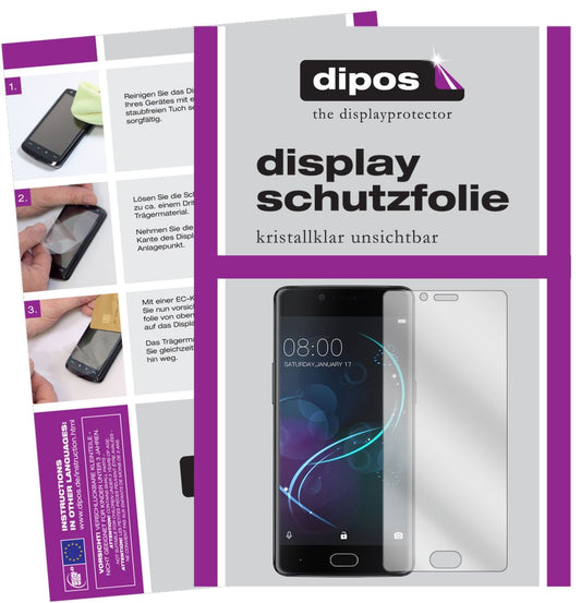 Klare Displayschutzfolie von dipos passend für Doogee Shoot 1, präziser Zuschnitt und blasenfrei montiert