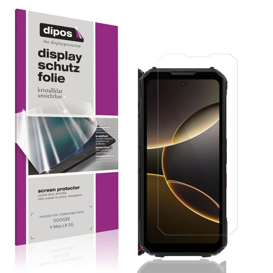 Klare Displayschutzfolie von dipos passend für DOOGEE V Max LR 5G, präziser Zuschnitt und blasenfrei montiert