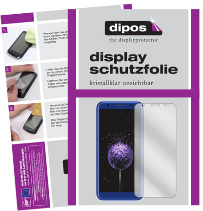 Klare Displayschutzfolie von dipos passend für Doogee X50L, präziser Zuschnitt und blasenfrei montiert