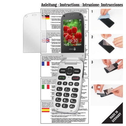 Klare Displayschutzfolie von dipos passend für Doro Secure 628, präziser Zuschnitt und blasenfrei montiert