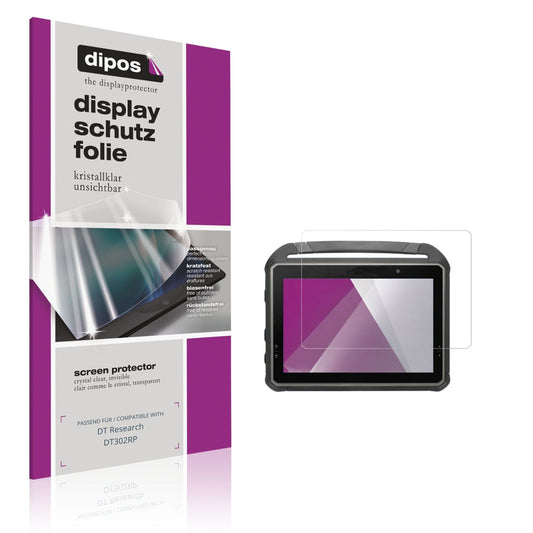 Klare Displayschutzfolie von dipos passend für DT Research DT302RP, präziser Zuschnitt und blasenfrei montiert