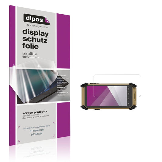 Klare Displayschutzfolie von dipos passend für DT Research DT361DM, präziser Zuschnitt und blasenfrei montiert