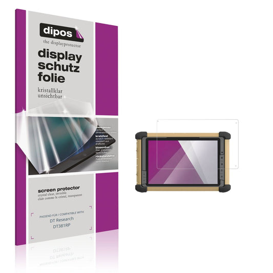 Klare Displayschutzfolie von dipos passend für DT Research DT381RP, präziser Zuschnitt und blasenfrei montiert