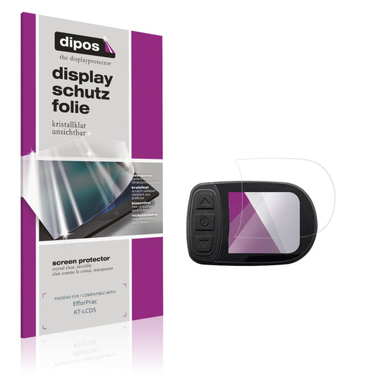 Klare Displayschutzfolie von dipos passend für EfforPrac KT-LCD5, präziser Zuschnitt und blasenfrei montiert