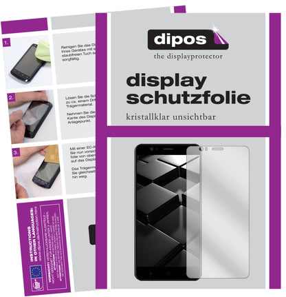 Klare Displayschutzfolie von dipos passend für Elephone P8 Mini, präziser Zuschnitt und blasenfrei montiert