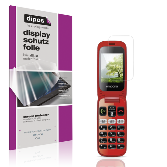 Klare Displayschutzfolie von dipos passend für Emporia One, präziser Zuschnitt und blasenfrei montiert