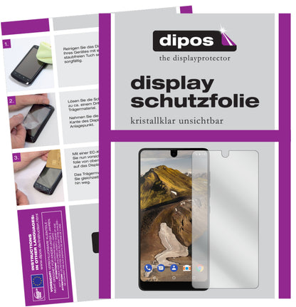 Klare Displayschutzfolie von dipos passend für Essential PH-1, präziser Zuschnitt und blasenfrei montiert