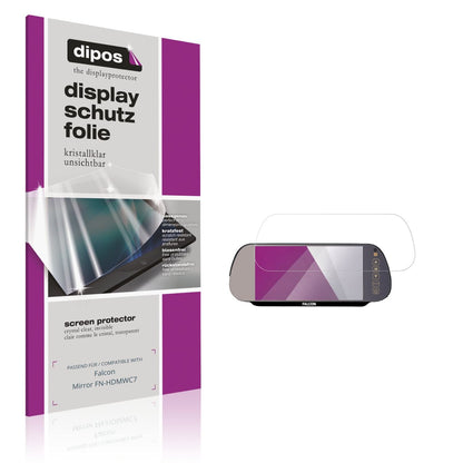Klare Displayschutzfolie von dipos passend für Falcon Mirror FN-HDMWC7, präziser Zuschnitt und blasenfrei montiert