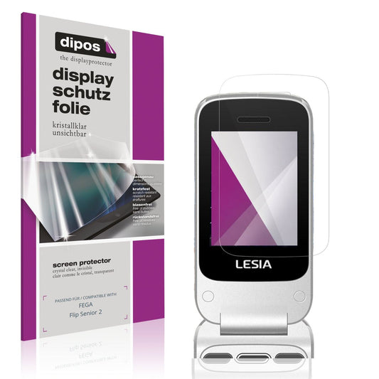 Klare Displayschutzfolie von dipos passend für FEGA Flip Senior 2, präziser Zuschnitt und blasenfrei montiert