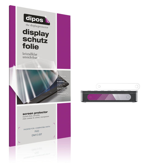 Klare Displayschutzfolie von dipos passend für FiiO DM13 BT, präziser Zuschnitt und blasenfrei montiert