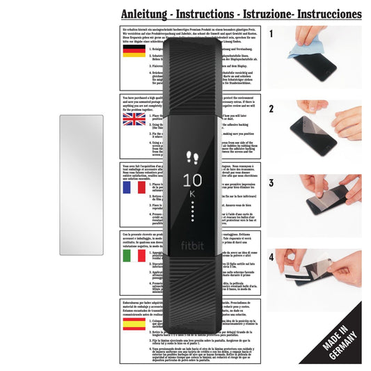 Klare Displayschutzfolie von dipos passend für FitBit Alta HR, präziser Zuschnitt und blasenfrei montiert