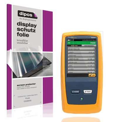 Klare Displayschutzfolie von dipos passend für Fluke DSX8000, präziser Zuschnitt und blasenfrei montiert
