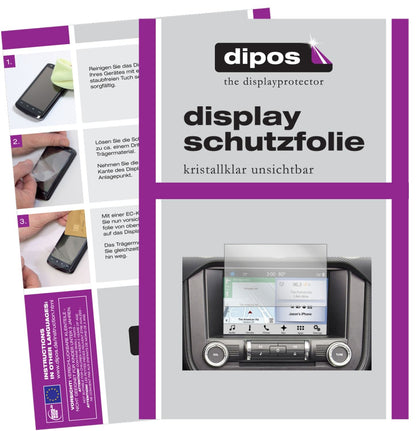 Klare Displayschutzfolie von dipos passend für Ford Mustang Navi (ab BJ 2015), präziser Zuschnitt und blasenfrei montiert