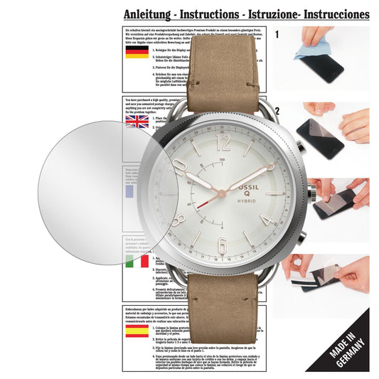 Klare Displayschutzfolie von dipos passend für Fossil Q Accomplice, präziser Zuschnitt und blasenfrei montiert