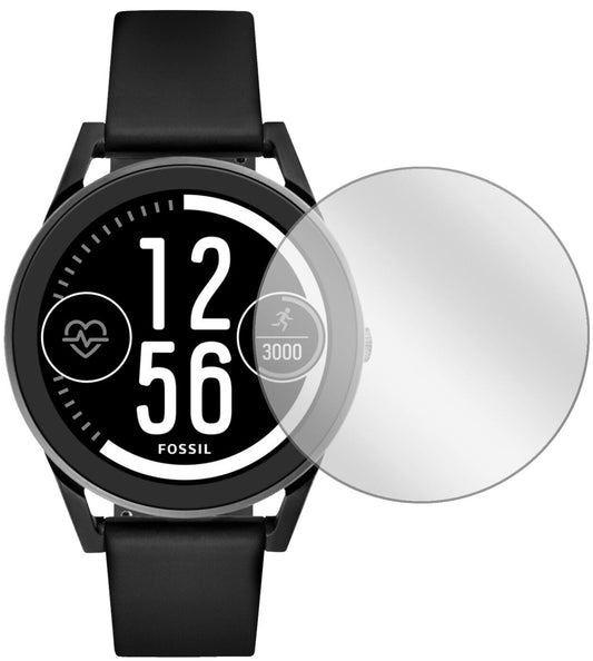 Klare Displayschutzfolie von dipos passend für Fossil Q Control, präziser Zuschnitt und blasenfrei montiert