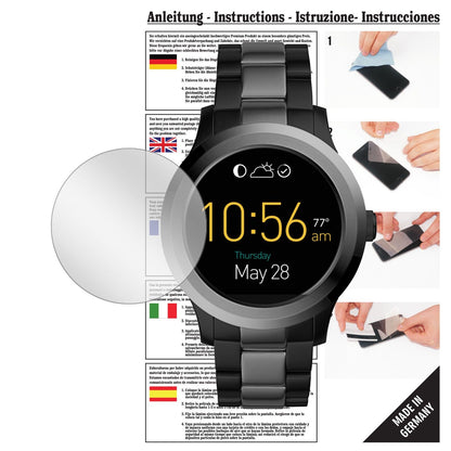 Klare Displayschutzfolie von dipos passend für Fossil Q Modern Pursuit, präziser Zuschnitt und blasenfrei montiert