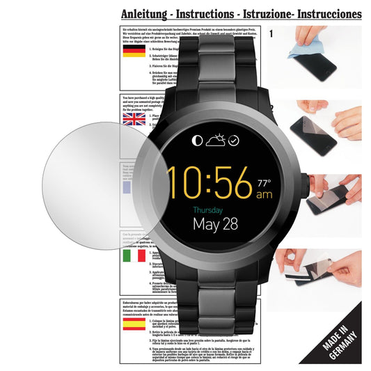 Klare Displayschutzfolie von dipos passend für Fossil Q Modern Pursuit, präziser Zuschnitt und blasenfrei montiert