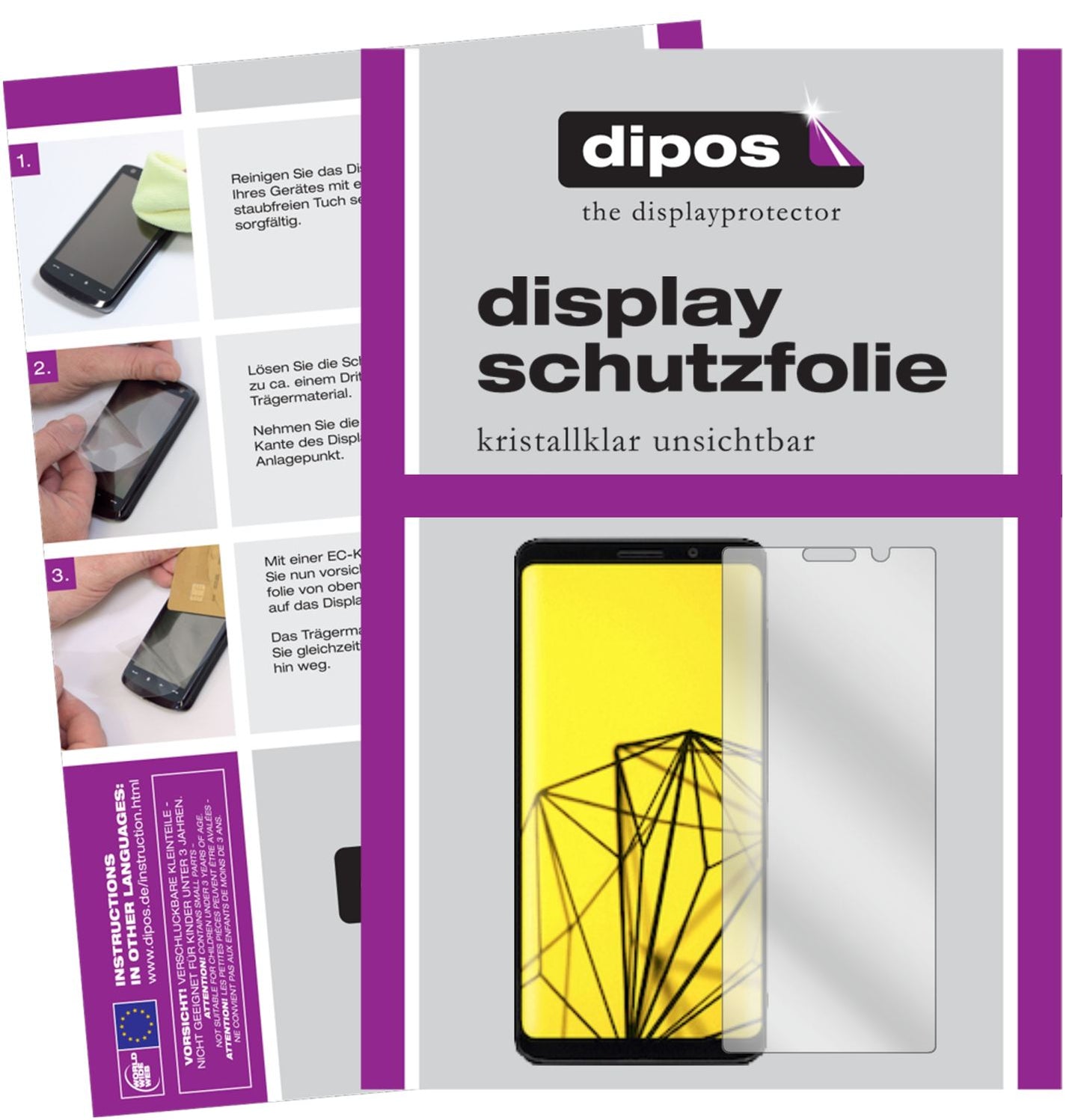 Klare Displayschutzfolie von dipos passend für Fx Tec Pro 1, präziser Zuschnitt und blasenfrei montiert
