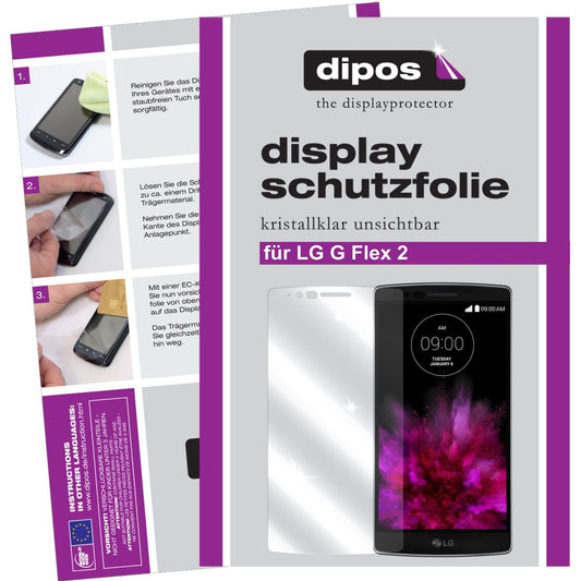 Klare Displayschutzfolie von dipos passend für G Flex 2 LG, präziser Zuschnitt und blasenfrei montiert