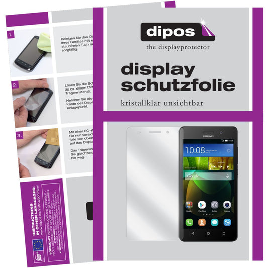 Klare Displayschutzfolie von dipos passend für G Play Mini Huawei, präziser Zuschnitt und blasenfrei montiert