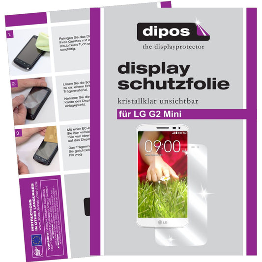 Klare Displayschutzfolie von dipos passend für G2 Mini LG, präziser Zuschnitt und blasenfrei montiert