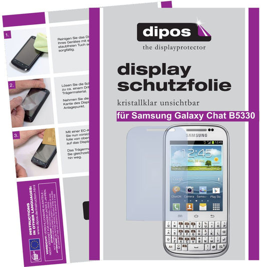 Klare Displayschutzfolie von dipos passend für Galaxy Chat B5330 Samsung, präziser Zuschnitt und blasenfrei montiert