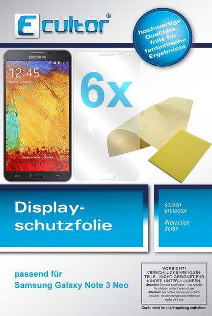 Klare Displayschutzfolie von dipos passend für Galaxy Note 3 Neo Samsung, präziser Zuschnitt und blasenfrei montiert