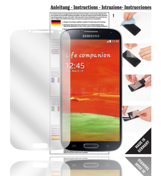Klare Displayschutzfolie von dipos passend für Galaxy S4 Samsung, präziser Zuschnitt und blasenfrei montiert