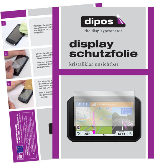 Klare Displayschutzfolie von dipos passend für Garmin Dezlcam 785 LMT-D EU, präziser Zuschnitt und blasenfrei montiert