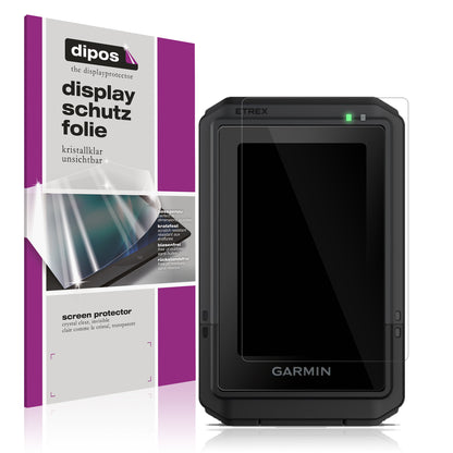 Klare Displayschutzfolie von dipos passend für Garmin eTrex Touch 2025, präziser Zuschnitt und blasenfrei montiert