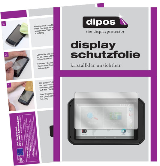 Klare Displayschutzfolie von dipos passend für Garmin fleet 770, präziser Zuschnitt und blasenfrei montiert