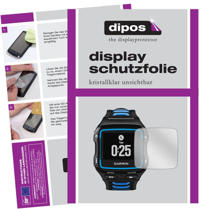 Klare Displayschutzfolie von dipos passend für Garmin Forerunner 920 XT, präziser Zuschnitt und blasenfrei montiert