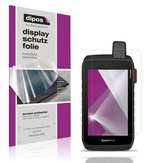 Klare Displayschutzfolie von dipos passend für Garmin Montana 760i, präziser Zuschnitt und blasenfrei montiert