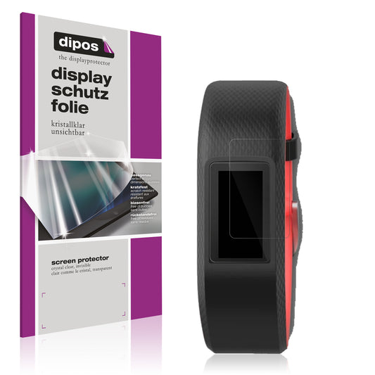 Klare Displayschutzfolie von dipos passend für Garmin Vivosport, präziser Zuschnitt und blasenfrei montiert