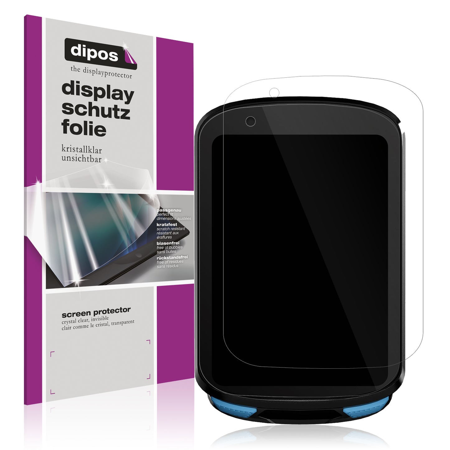 Klare Displayschutzfolie von dipos passend für Geoid CC600 2.4 Zoll, präziser Zuschnitt und blasenfrei montiert