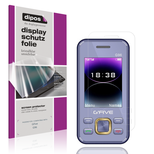 Klare Displayschutzfolie von dipos passend für GFive G96, präziser Zuschnitt und blasenfrei montiert