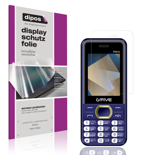 Klare Displayschutzfolie von dipos passend für GFive Hero New, präziser Zuschnitt und blasenfrei montiert