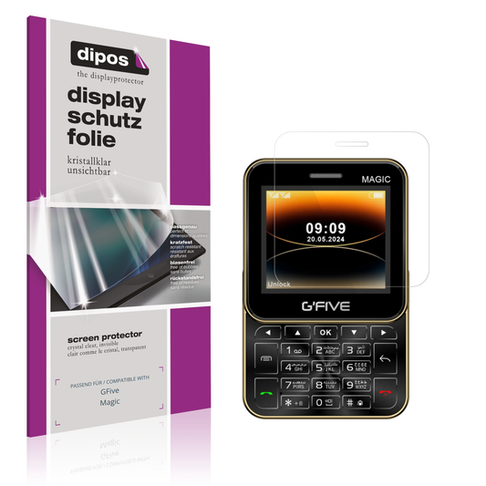 Klare Displayschutzfolie von dipos passend für GFive Magic, präziser Zuschnitt und blasenfrei montiert