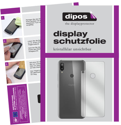 Klare Displayschutzfolie von dipos passend für Gigaset GS190 Rückseite, präziser Zuschnitt und blasenfrei montiert
