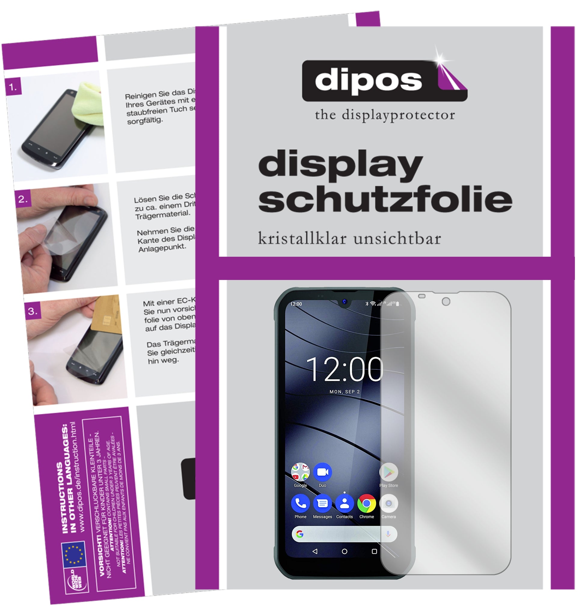 Klare Displayschutzfolie von dipos passend für Gigaset GX290, präziser Zuschnitt und blasenfrei montiert