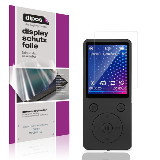 Klare Displayschutzfolie von dipos passend für Gleisa MPLE-HHL01, präziser Zuschnitt und blasenfrei montiert