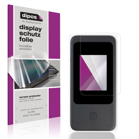 Klare Displayschutzfolie von dipos passend für GL.iNet MUDI 7 GL-E5800, präziser Zuschnitt und blasenfrei montiert
