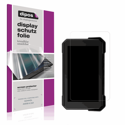 Klare Displayschutzfolie von dipos passend für GOHHDL A4058 6 Zoll, präziser Zuschnitt und blasenfrei montiert