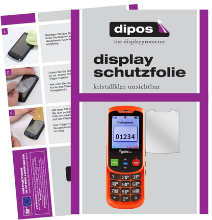 Klare Displayschutzfolie von dipos passend für Gold GMT Alto 2, präziser Zuschnitt und blasenfrei montiert