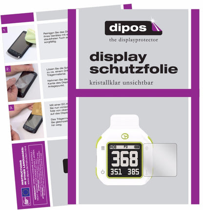 Klare Displayschutzfolie von dipos passend für Golfbuddy CT2, präziser Zuschnitt und blasenfrei montiert