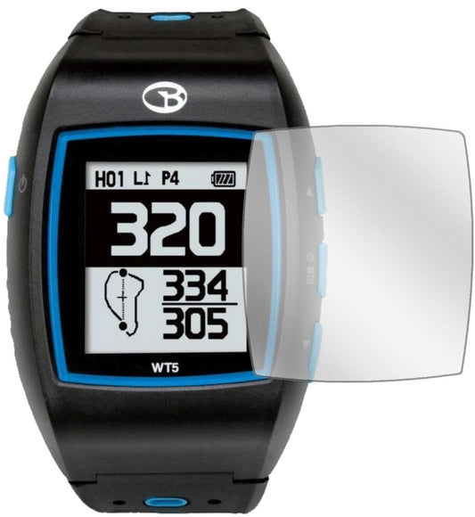 Klare Displayschutzfolie von dipos passend für Golfbuddy WT5, präziser Zuschnitt und blasenfrei montiert