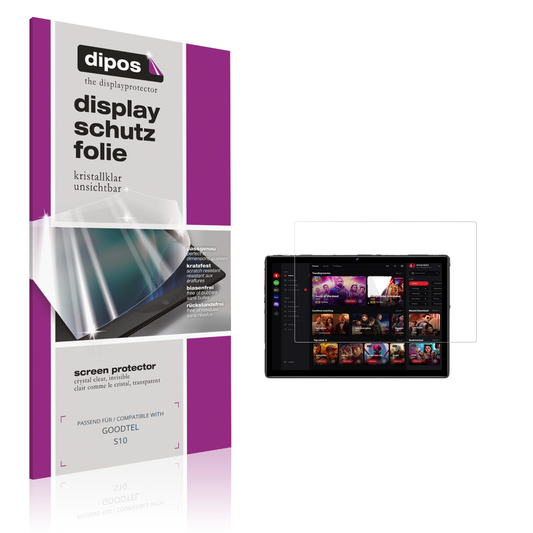 Klare Displayschutzfolie von dipos passend für GOODTEL S10, präziser Zuschnitt und blasenfrei montiert